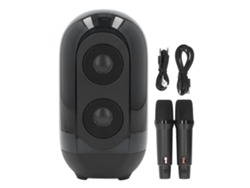 Bj-máquina De Karaokê Portátil Com Alto-falante Bluetooth, 2 Microfones E Luzes Coloridas, Conjunto De Alto-falantes Ktv Para Festa Em Casa