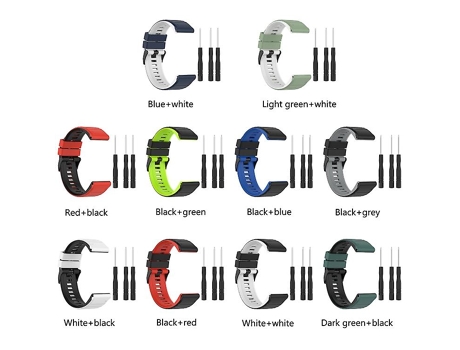 Correa De Reloj Inteligente Para Garmin Fenix 6 22 Mm Correa De Reloj De Silicona De Colores Mixtos Negro-Gris VENISYMLIS