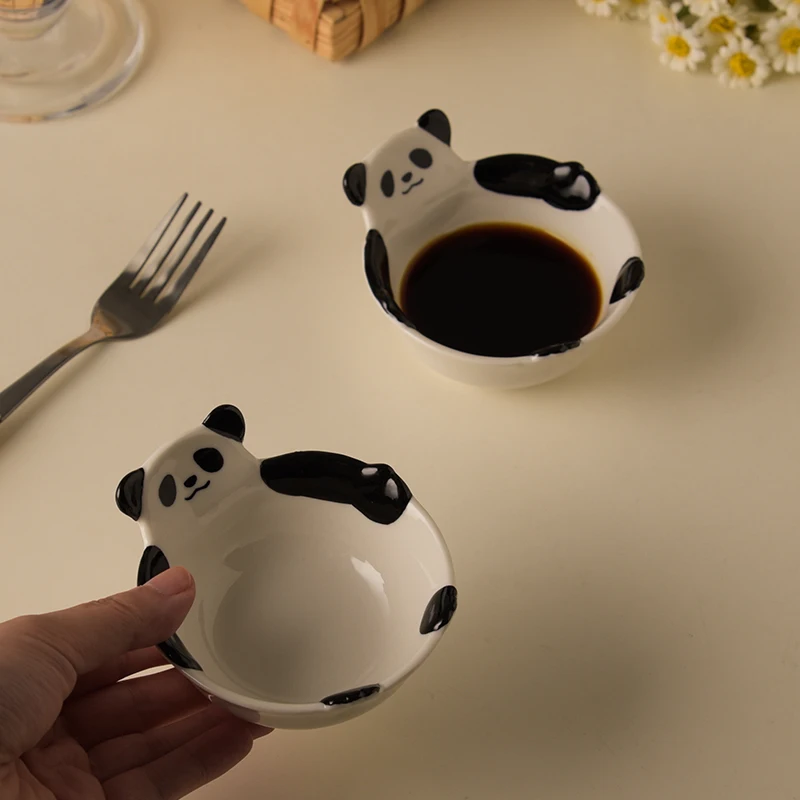 Platos De Cerámica Con Forma De Panda (2 X 4 Pulgadas), Lindos Cuencos Pequeños.