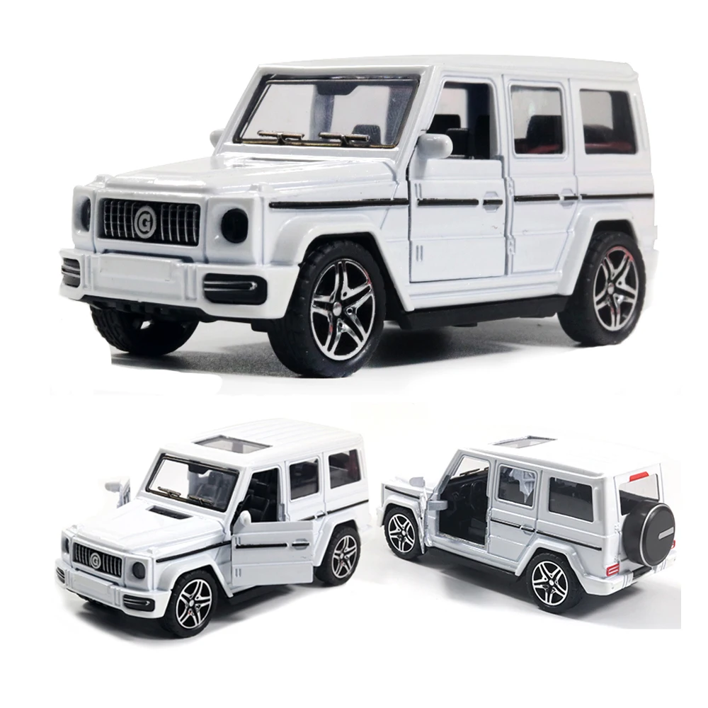 (blanco) Coche De Juguete De Aleación, Coche De Simulación De Aleación Con Mecanismo De Retroceso, Las Puertas Se Pueden Abrir.