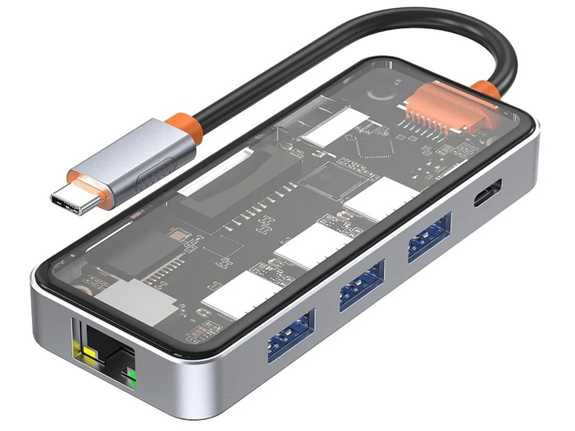 Hub USB con Gigabit Ethernet Rj45 Salida 4k ultrarrápida Hdmi 2.0 Carga rápida PD de 100 W Puertos versátiles 3x USB tipo A 3.0 Negro Yizhood