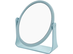 Juego De 2 Espejos De Maquillaje, Elegante Espejo Cosmético Giratorio Azul Para Tocadores.