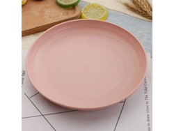2026da-set De Platos Reutilizables De Paja De Trigo 7.8 Pulgadas Resistentes A Roturas Aptos Para Lavavajillas Microondas Bpa Free Rosa Ecológico