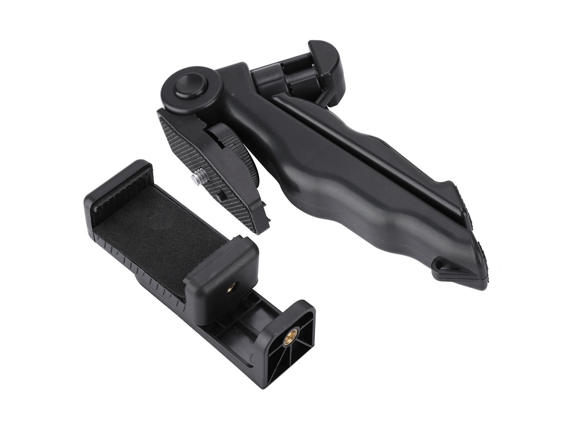 Soporte De Teléfono De Aleación De Aluminio Abs, Clip Giratorio, Soporte De Trípode, Negro