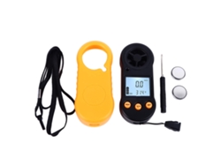 Anemómetro Digital Portátil Con Pantalla Lcd, Medidor De Temperatura Del Aire Y Batería Interna.