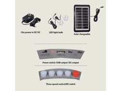 Ventilador solar de 12 pulgadas con batería de 4500 mAh, 3 velocidades y luz LED.