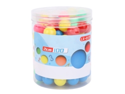 100 Pelotas De Reemplazo De Juego 20mm Plásticas Huecas Coloridas Con Caja Para Enseñanza Matemática Y Conteo