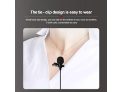 Microfone Lapel Clip-on 3.5mm Para Gravacao Profissional Podcast Bloggers Ios Android Windows Com Cabo 3m