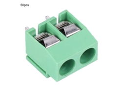 50 Bloques De Terminales De Tornillo Con Paso De 5 Mm Y 2 Pines Para Pcb, Conectores De Cableado 26-14awg, Aislados E Ignífugos.