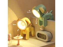 Rebe-lámpara De Lectura Led Recargable Con Brazos Flexibles Luz Suave Adorable Perro O Ciervo Decoración De Mesa Perrito Amarillo