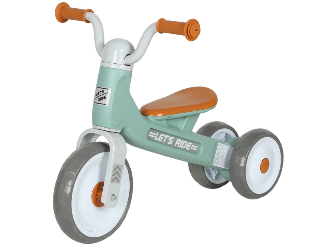 Bicicleta de equilibrio para bebés de 12 a 36 meses, ruedas silenciosas, manillar giratorio de 60°, color verde.