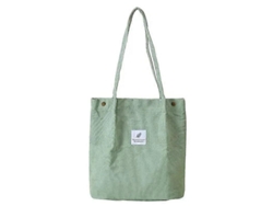 Bolsa De Compras Feminina Casual Dobrável Em Veludo Cotelê, De Alta Qualidade, Ecológica E Reutilizável, Leve E Com Alça De Ombro. Venda Por Atacado.
