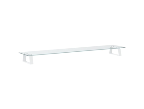 VIDAXL Soporte de monitor vidrio templado y metal blanco 100x20x8 cm