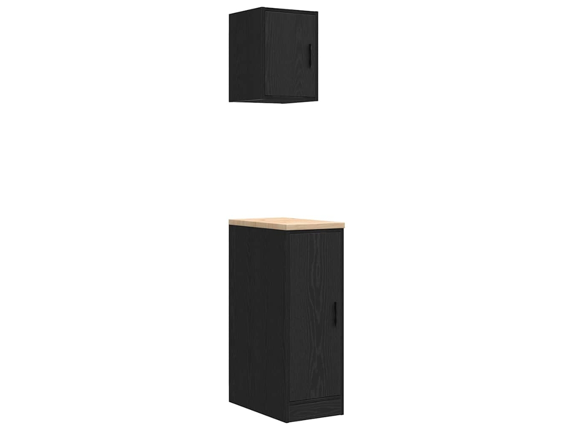 Armarios de garaje de 2 piezas de madera negra de MAISON EXCLUSIVE