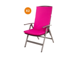 Cojín para silla 2 ud Cojín 110x47x4cm Rosa cojín para silla de exterior Cojín de asiento con respaldo alto SETGARDEN
