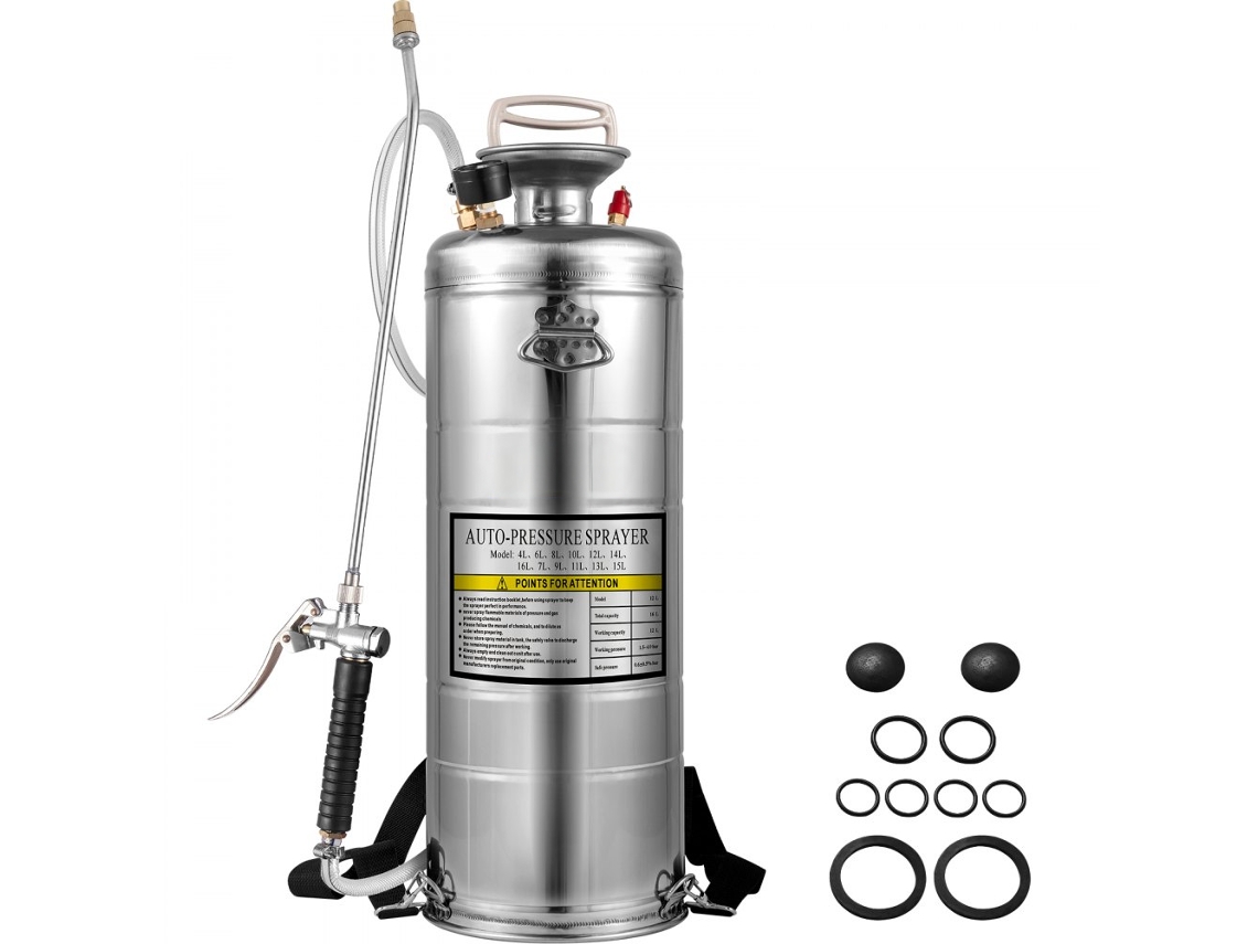 Pulverizador y juego de pulverizadores de acero inoxidable Tekmaquinas de 12 l