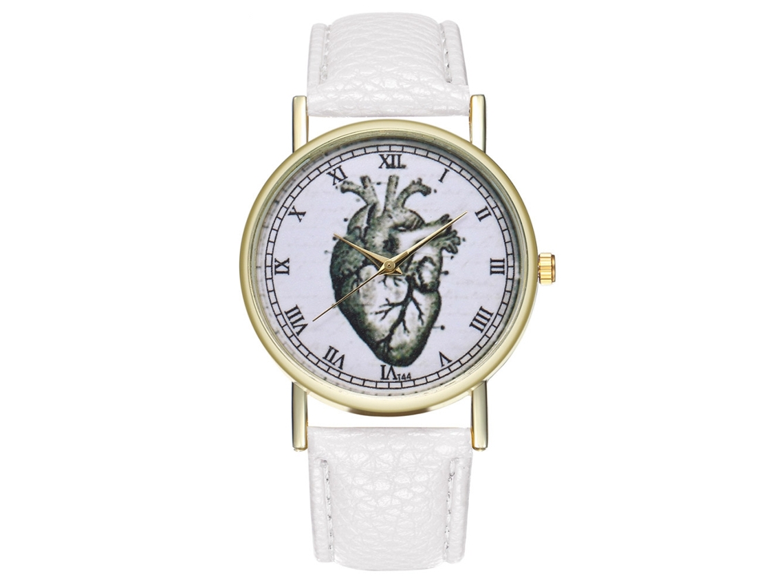 Reloj De Cuarzo Unisex Con Correa De Piel Pu Y Dial Romano Zhoulianfa (blanco)