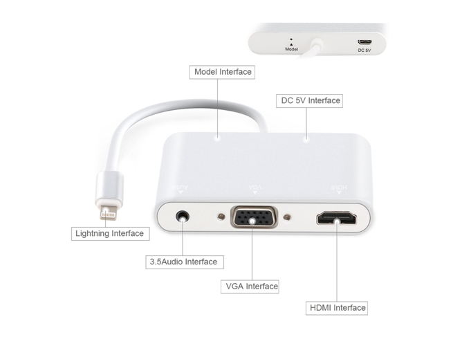 Adaptador Lightning para HDMI / VGA con Audio