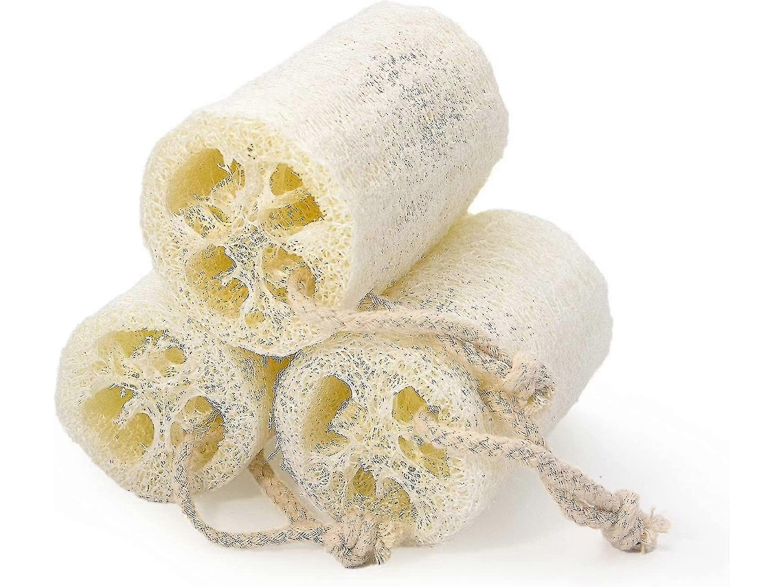 Paquete de 3 esponjas de luffa naturales de 5 pulgadas para exfoliantes corporales y baños calientes