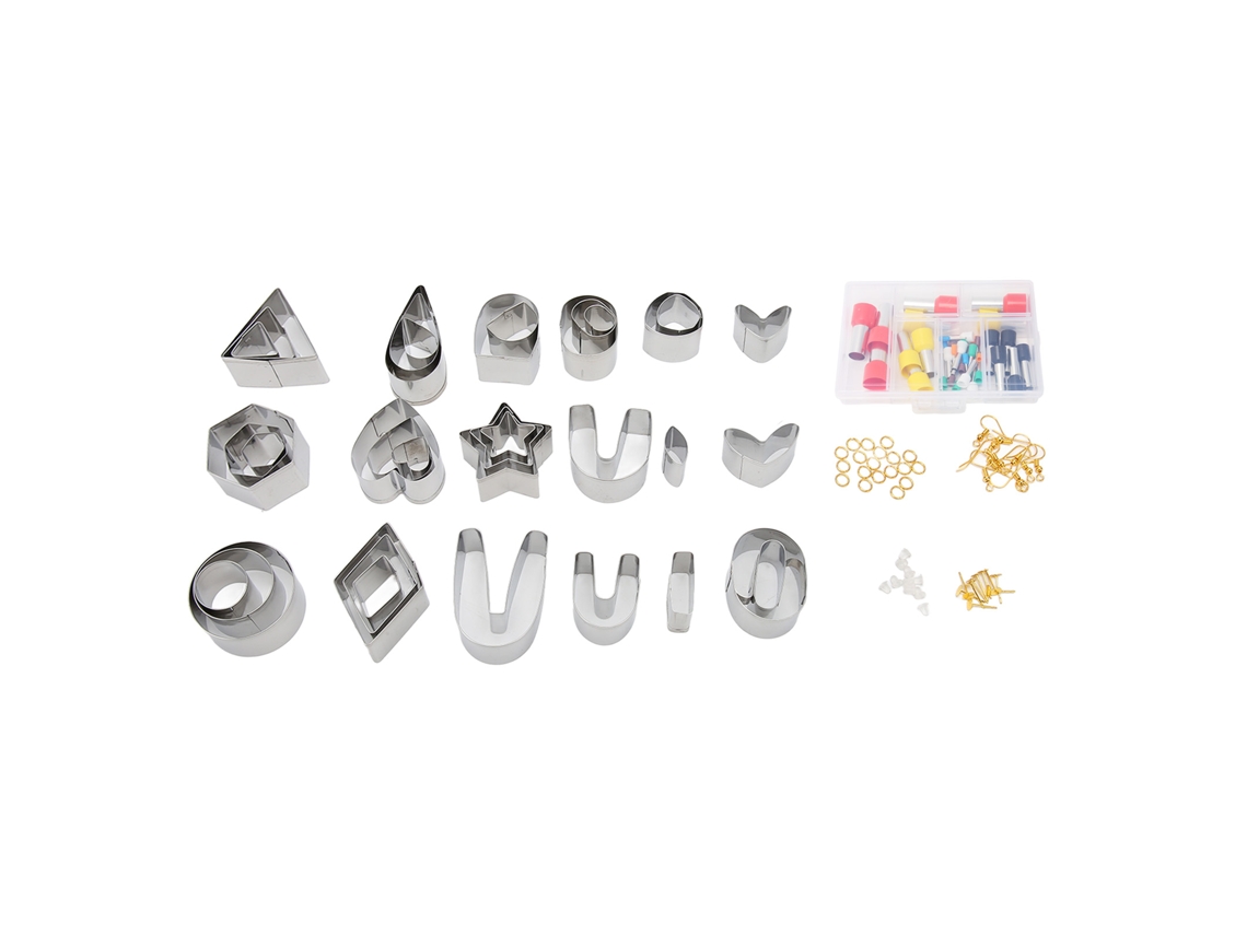 Juego De 126 Cortadores De Arcilla Polimérica De Acero Inoxidable Con 36 Moldes Para Accesorios De Pendientes.