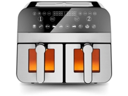 Freidora de aire Comfy Nest Cnafd45ws de 2400 W con doble cesta, digital, de acero inoxidable y ventana, 9 L, genérica