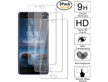 3x Protector Cristal Templado Nokia 8 HONGWE.
