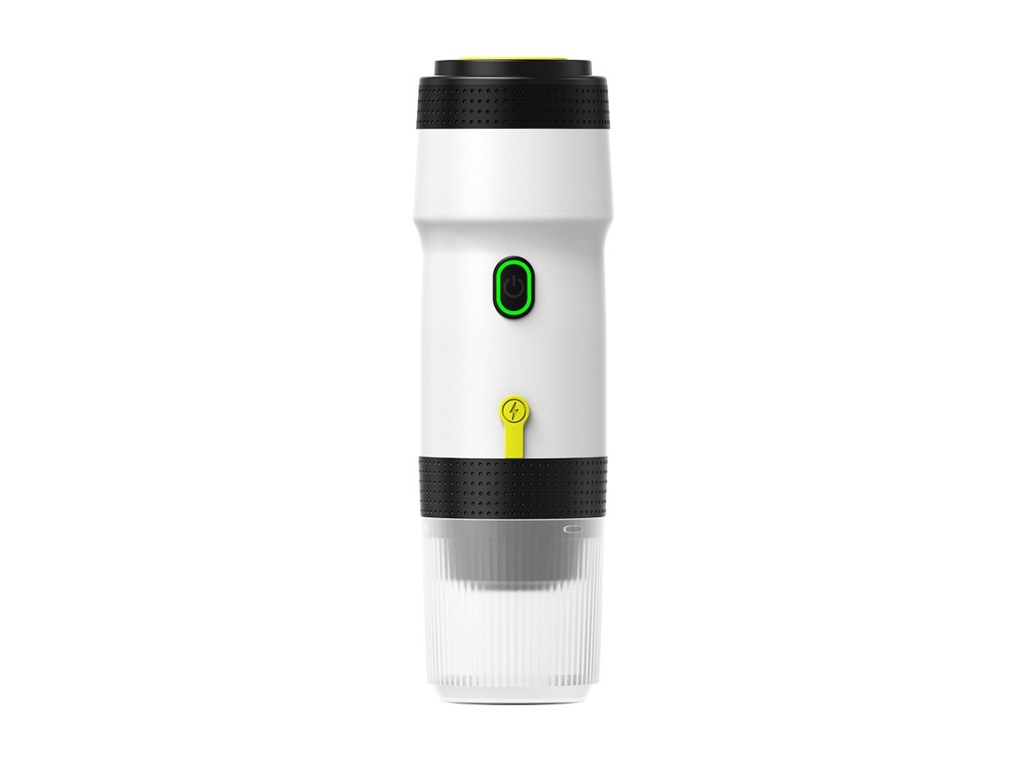 Cafetera expreso portátil 3 en 1 con cápsulas USB para autocaravanas, senderismo y oficina (Blanca)