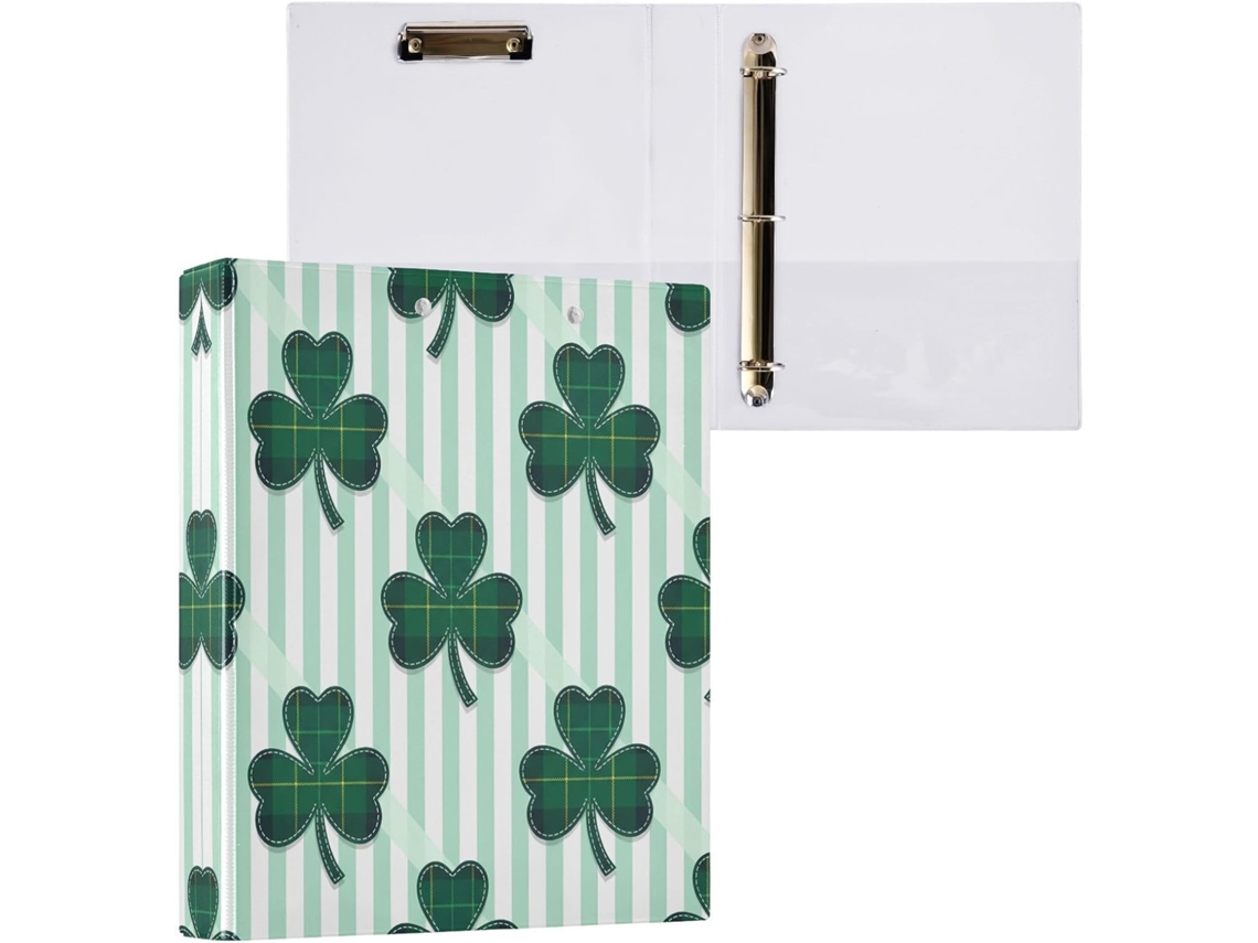 Besportble Carpeta De San Patricio Y Anillas Redondo Con Portapapeles Oficina 27,9 X 21,6 Cm 31,5 27 6