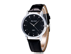 Reloj De Mujer Zhoulianfa De Cuero Con Estampado De Bambú Negro, Modelo G801, De Cuarzo.