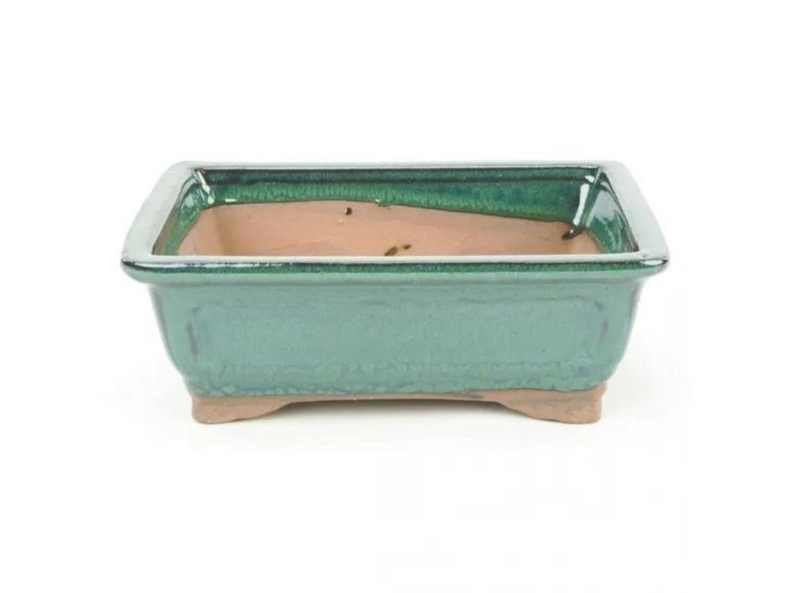 Maceta bonsai ceramica verde n3 14x9 cm