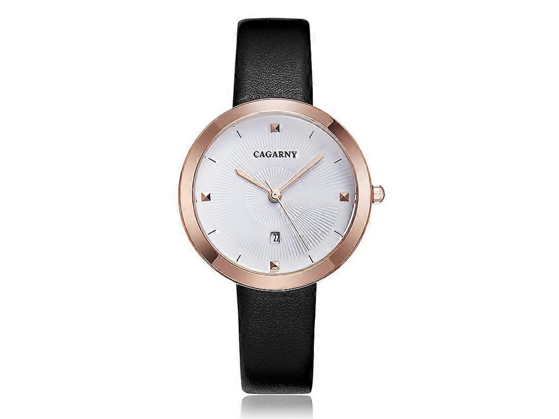 Reloj de cuarzo Cagarny 6871 Fashion Life resistente al agua con correa de acero y carcasa dorada Hengrongshen