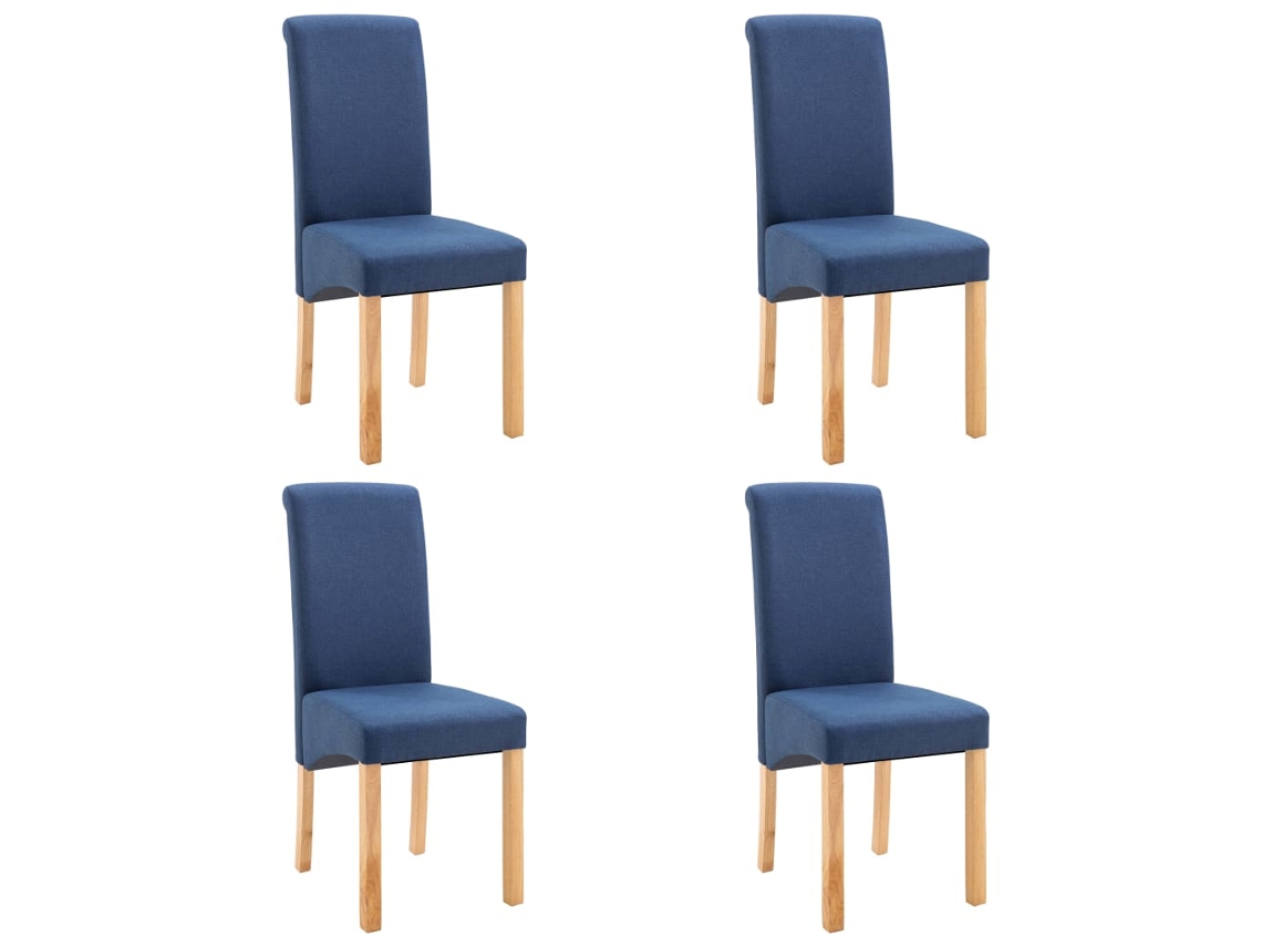 Sillas de comedor 4 piezas Tela azul MAISON EXCLUSIVE