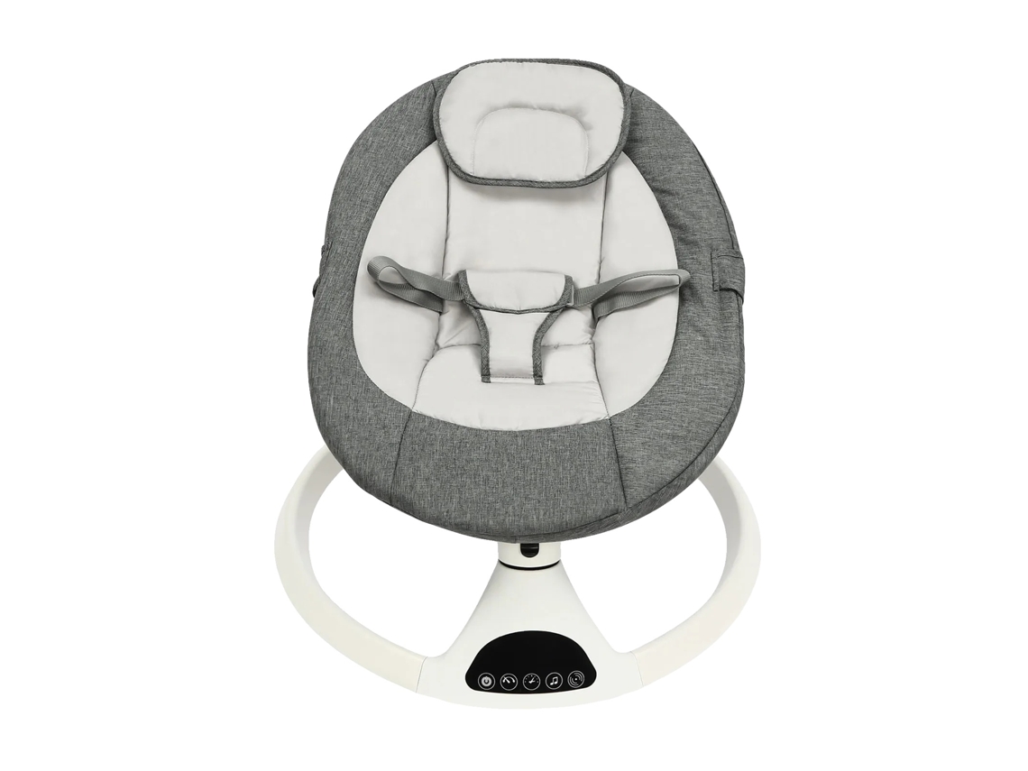Columpio para bebé, control táctil, configuraciones de columpio ajustables, gris