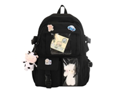 Mochila escolar moderna para niñas, mochila escolar elegante y práctica, mochila espaciosa para viajes, negra.