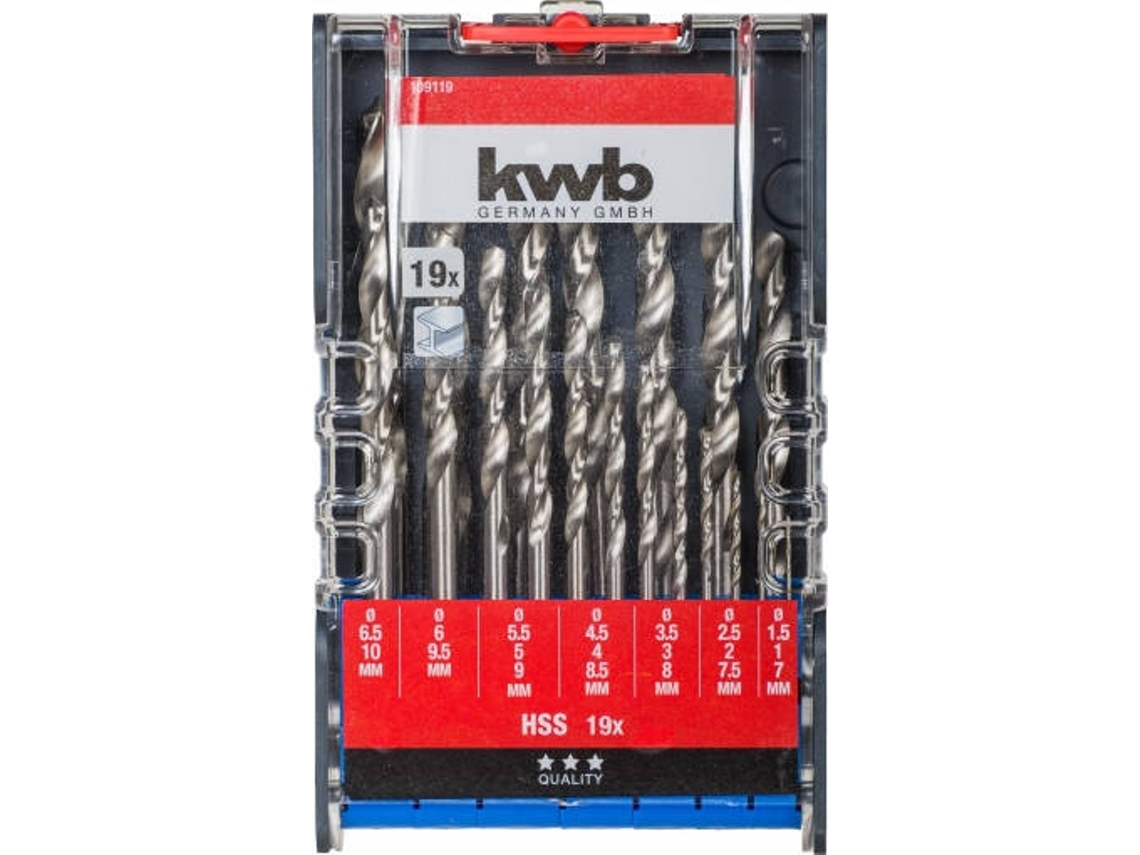 Juego Brocas Para Metal KWB 19 Piezas Powerbox
