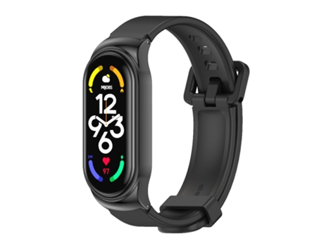 Correa Smartwatch para Xiaomi Mi Band 7/7 NFC MIJOBS CS Metal + Funda de Silicona (Negro)