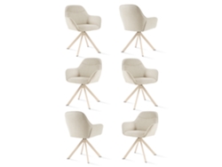 Sillas De Comedor Goeurvant 1370(pack De 6, Beige, Tela)