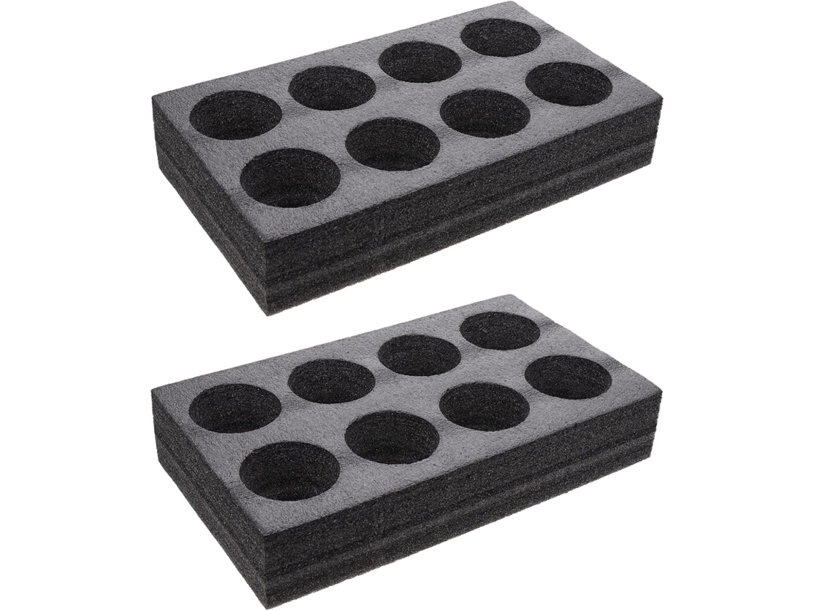 Juego De 2 Portavasos De Espuma Para Camping, Autocaravanas, Coches, Caravanas, Barcos, Color Negro, 8 Agujeros.