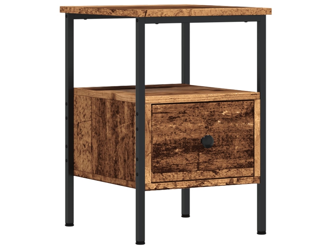 Maison Exclusive - Mesita De Noche Madera De Ingeniería Envejecida 34x36x50 Cm