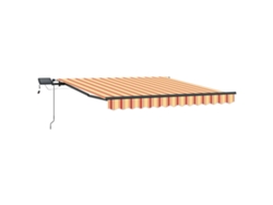 Maison Exclusive - Toldo Retráctil Manual Amarillo Y Naranja 350 X 250 Cm Tela