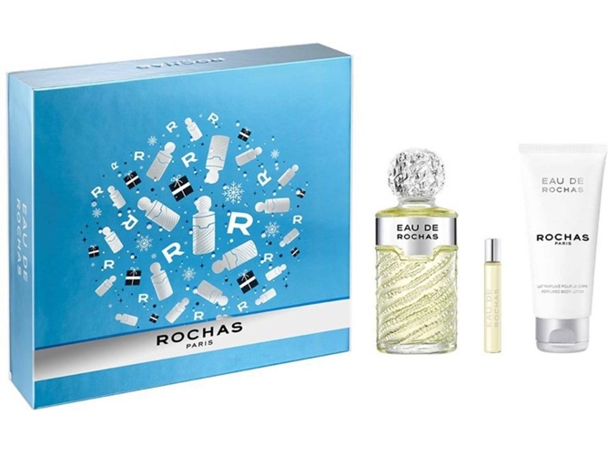 Cofre ROCHAS Eau Rochas Edt 100 ml Spray + Loción Corporal Perfumada 100 ml + Miniatura 20 ml Spray