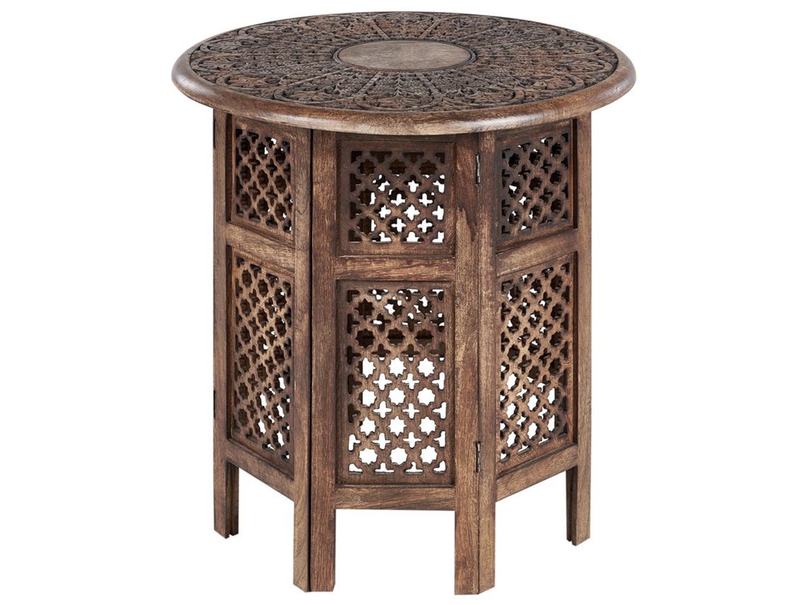 Mesa de centro BELIANI Kumali de Madera de mango Madera oscura 53x53x53