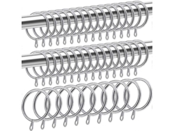 2026-40 Anillos De Cortina De Metal, 32mm Diámetro Interior, Deslizantes Para Cortinas Y Varillas, Duraderos Y Antirrojos, Plata