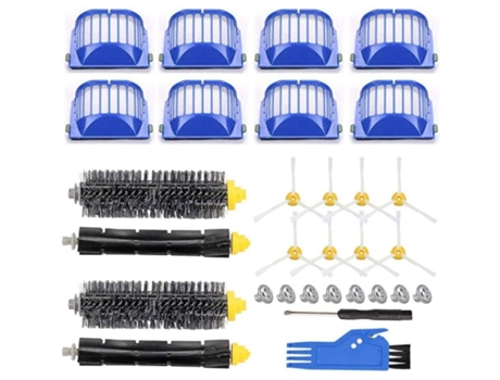 Kit de piezas de repuesto para aspiradora Irobot Roomba serie 500 600, filtros, cepillos laterales, cerdas y cepillo batidor