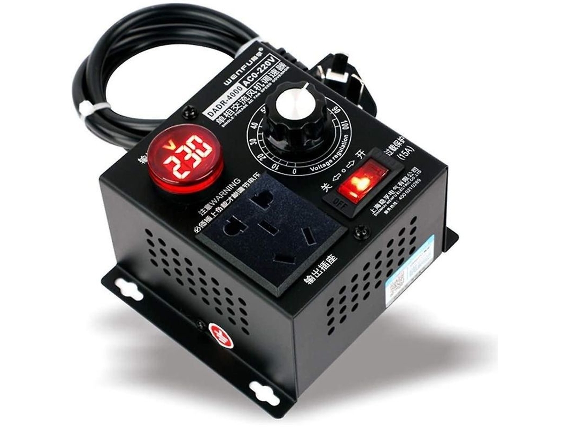 Regulador De Velocidad Con Atenuador, 220 V, 9 A, 4000 W, Scr, Para Control De Voltaje De Motor De Ventilador.