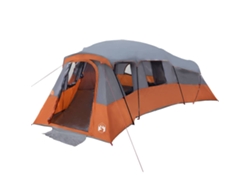 Tienda de campaña familiar, gris y naranja, 762 x 655 x 218 cm, tafetán.