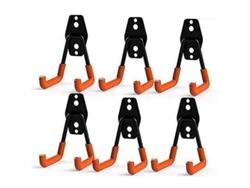 Ganchos duplos de aço Fasst para garagem, resistentes, ideais para organizar ferramentas e produtos de limpeza (pacote com 6)
