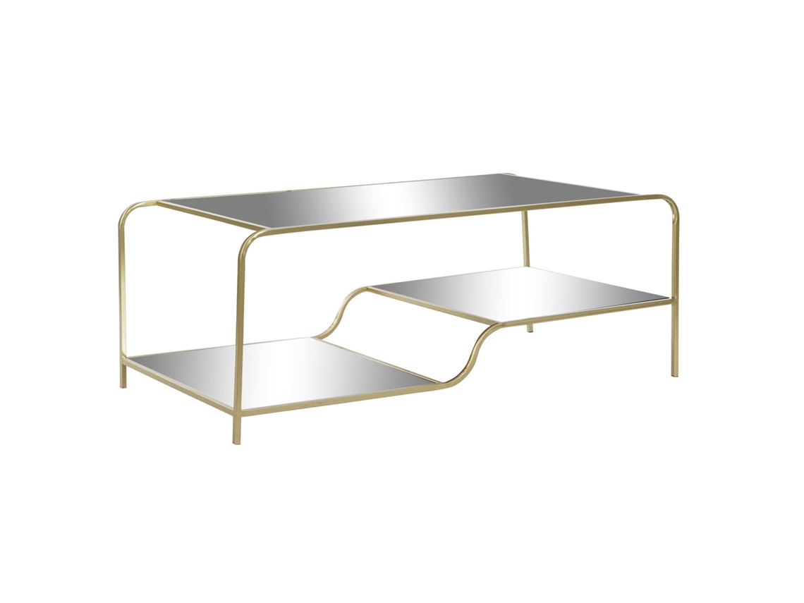 Mesa de centro de metal dorado mate con acabado espejo, 120x60x45cm ALEXANDRA HOUSE LIVING