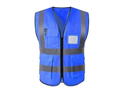 Chaleco De Seguridad Reflectivo Alto Visibilidad Para Mujeres Hombres Con Bolsillos Cierre Zipper Cumple Normas Ansi/isea Mblue M Azul