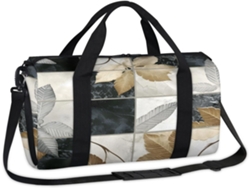Bolsa Deportiva Cuadrada Mármol Diseño Hojas Para Fines Semana Bolsa Viaje Niños Niñas Mujeres Hombres